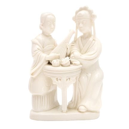 Figurine chinoise en blanc-de-chine représentant u