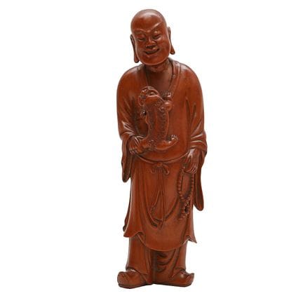 Eine chinesische, aus Buchsbaumholz geschnitzte Lu