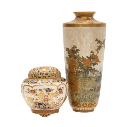 Un magnifique vase japonais de style Satsuma et un