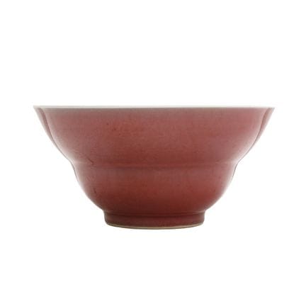 Bol chinois de forme ogivale à glaçure rouge cuivr