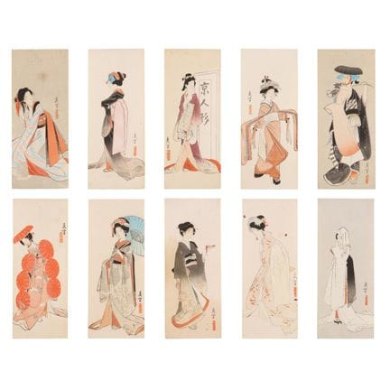 Yamakawa Shuho 山川 秀峰 (japonais, 1898-1944) Dix env