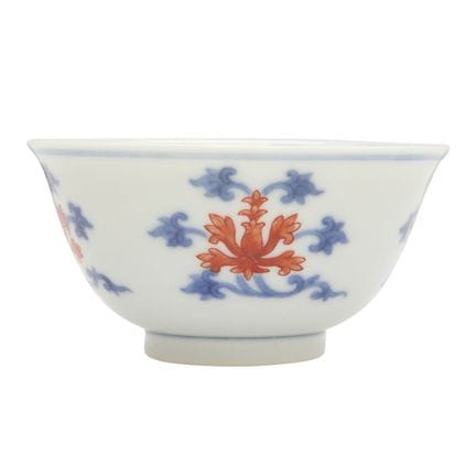 Tasse chinoise « lotus indien » en bleu et blanc e