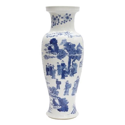 Vase chinois « figuratif » bleu et blanc, XIXe/XXe
