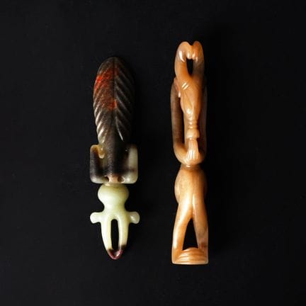 Deux figurines en jade de style néolithique, XXe s