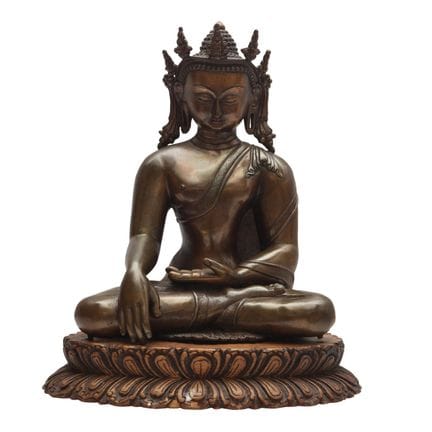 Statue tibétaine en bronze représentant le Bouddha