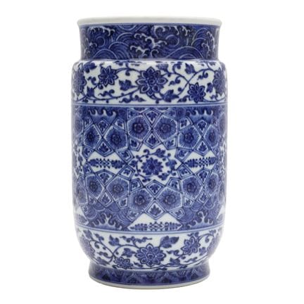 Jarre « albarello » chinoise de style Ming, bleue 