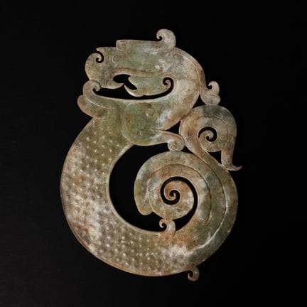 Grande plaque chinoise en jade de style archaïque 