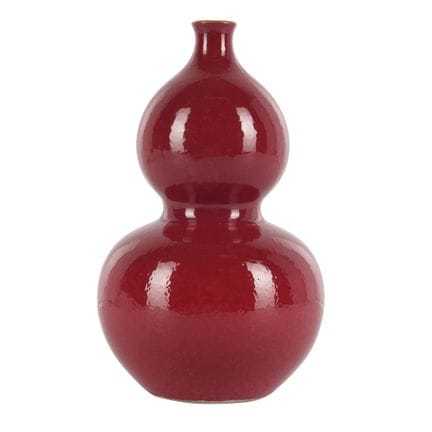 Vase chinois en forme de double calebasse à émail 