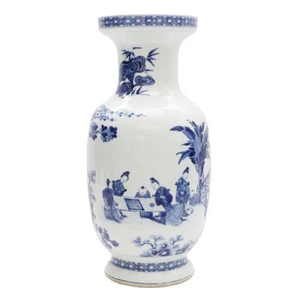 Vase chinois « figuratif » bleu et blanc, XIXe/XXe