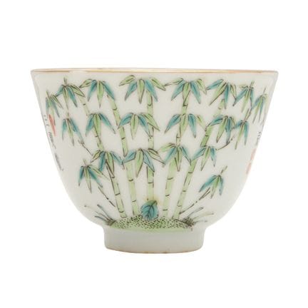 Tasse chinoise « bambou » en famille rose, période