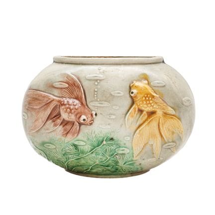 Vase mural chinois représentant un « étang à poiss