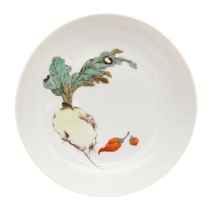 Plat chinois « radis » en famille rose, XXe siècle