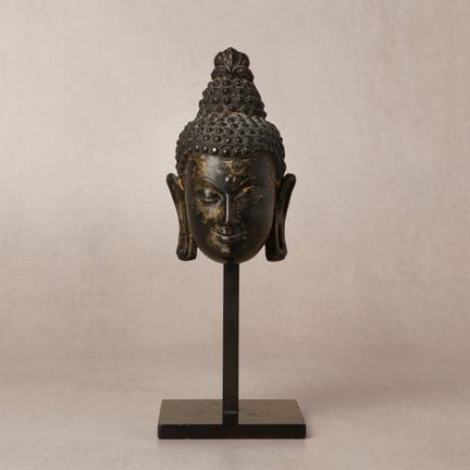 Tête de Bouddha en bronze thaïlandaise, XVIe/XVIIe