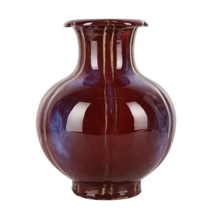 Vase chinois « à la grenade » à glaçure flambée, X