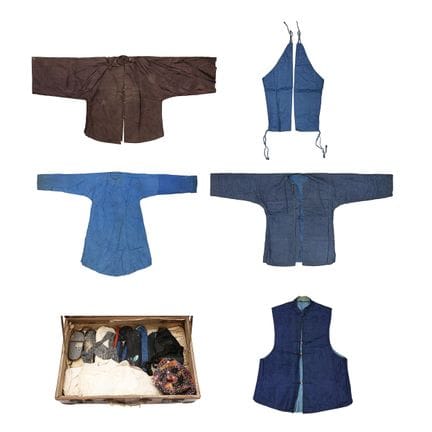 Ensemble de textiles chinois, dynastie Qing, XIXe 