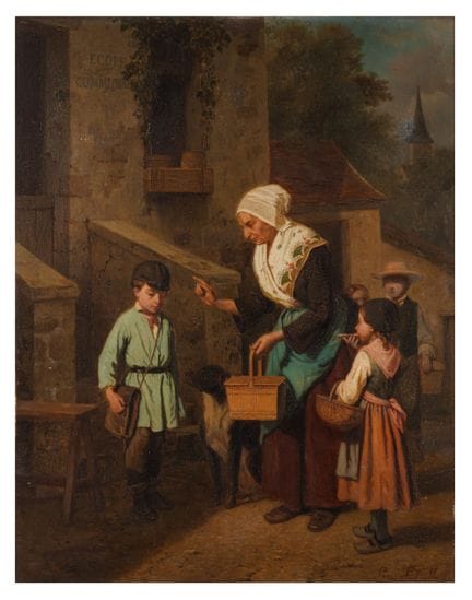 Louis Lasalle (français, 1808-1885)  Après l'école