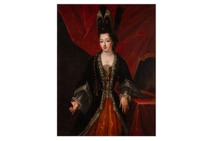 皮埃尔·戈贝（Pierre Gobert，法国，1662-1744）画派  一位身着盛装的女士三四分
