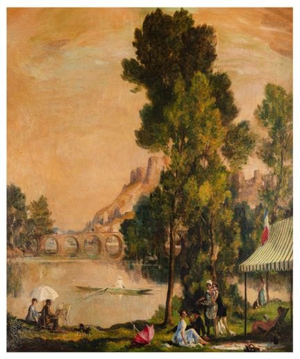 阿尔弗雷德·罗伯特·海沃德（英国，1875-1971） 《河畔之夏》 布面油画 未装裱：129 x 