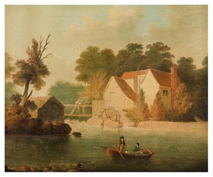 据传为约瑟夫·法灵顿 R.A.（英国，1747-1821）所作  《埃塞克斯郡切尔默河畔霍磨坊旁的垂