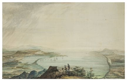 Scuola italiana (1760 ca.-1800)  Vista panoramica 