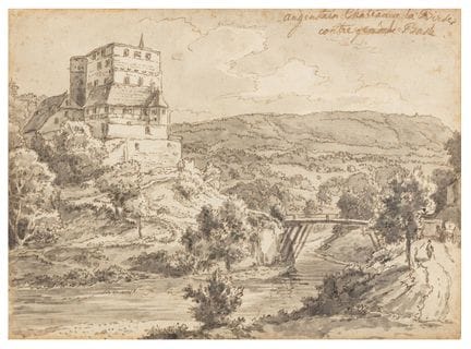 École suisse (XVIIIe siècle)  Vue du château d'Ang