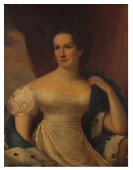 雅各布·艾希霍尔茨（美国，1776-1842）  《本杰明·特维斯夫人肖像》（可能是玛丽·亨特），1