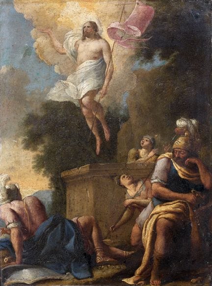 École FRANCAISE vers 1630
La Résurrection
Cuivre.
