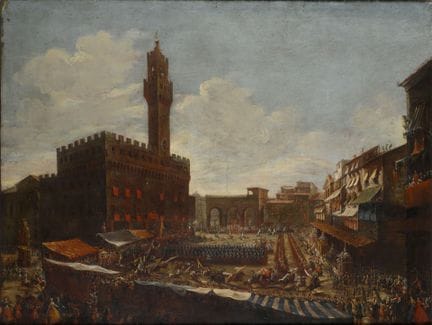 École ITALIENNE vers 1760
La fête des Omaggi à Flo
