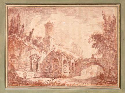 Hubert ROBERT (Paris 1733-1808)
Route avec un pont