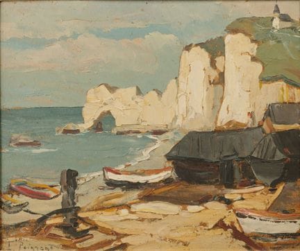 Lucien POIGNANT (1905-1941). Etretat et la chapell