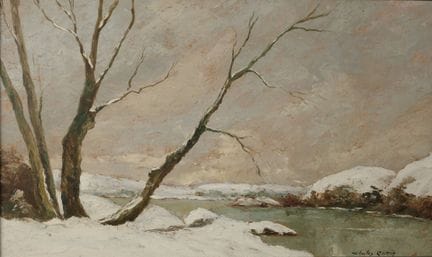 Charles CUZIN (1907-1975). Paysage à la rivière so