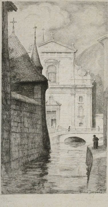 André JACQUES (1880-1960). Annecy, la chiesa di Sa