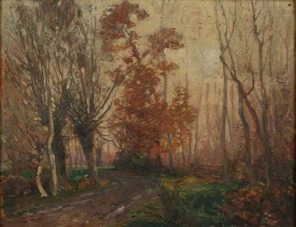 Ecole du début du XXème siècle. Bois automnal
Huil