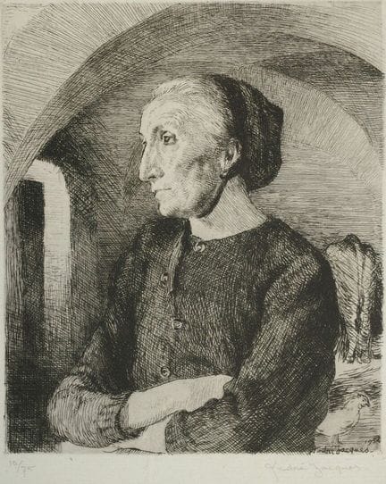 André JACQUES (1880–1960). Bergbewohnerin in einem