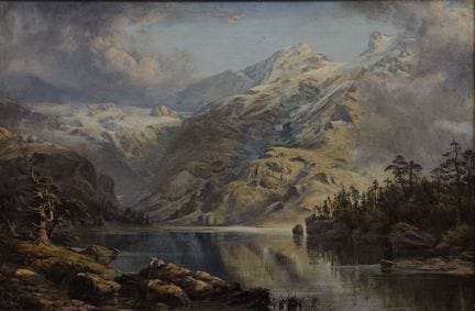 Ecole de la fin du XIXème siècle. Paysage de monta
