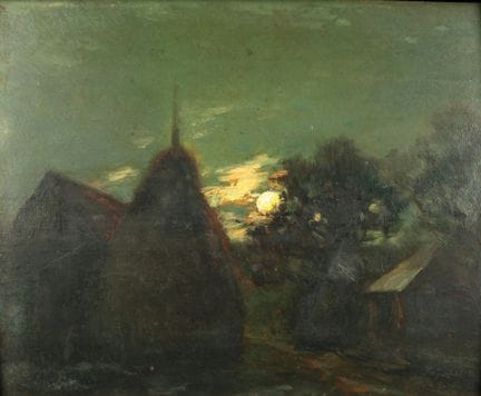 François CACHOUD (1866-1943). Lever de lune à Sain
