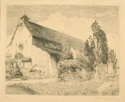 André JACQUES (1880-1960). L'église et le vieux ci