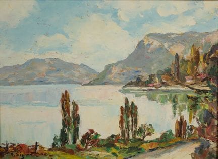 Nancie POIGNANT (1911-2000). Le Lac [du Bourget] e
