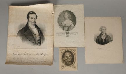 Vierer-Set mit Stichen: - FROSNE (17. Jahrhundert)