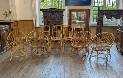 Set di mobili in rattan, intorno al 1960-1970, com