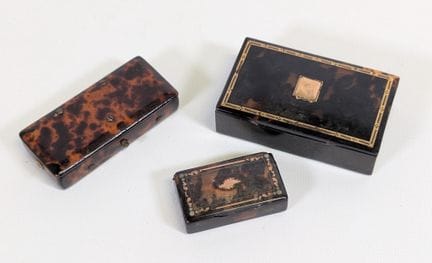 Set di (x3) tabacchiere rettangolari in tartaruga 