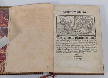 [Illustrated incunabulum]. [The Ship of Fools. Lat