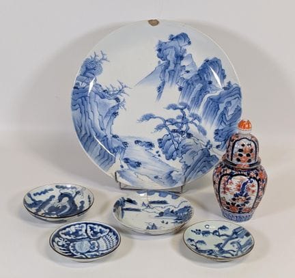 Lote de (x3) cuencos redondos de porcelana tipo «b