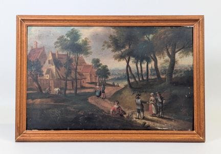 Ecole Flamande du XIXe (?), huile sur panneau figu