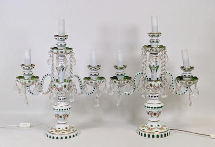 BOHEME (?) XX secolo, coppia di grandi candelabri 