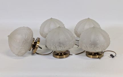 Set di (x5) lampade da soffitto in vetro modellato