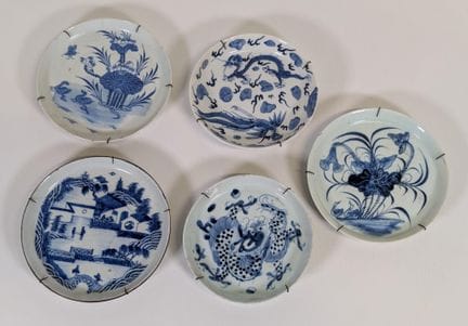 Lote de (5) cuencos redondos de porcelana tipo «bl