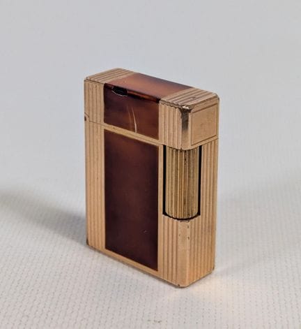 DUPONT Paris, gold-plated lighter with a striped d