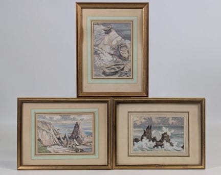 Fernand LE CHUITON (1893-1968) serie di (x3) guazz