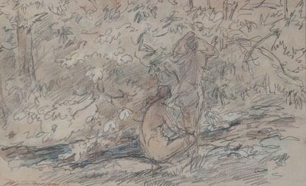 Walter SHIRLAW (1838-1909) disegno a carboncino, a